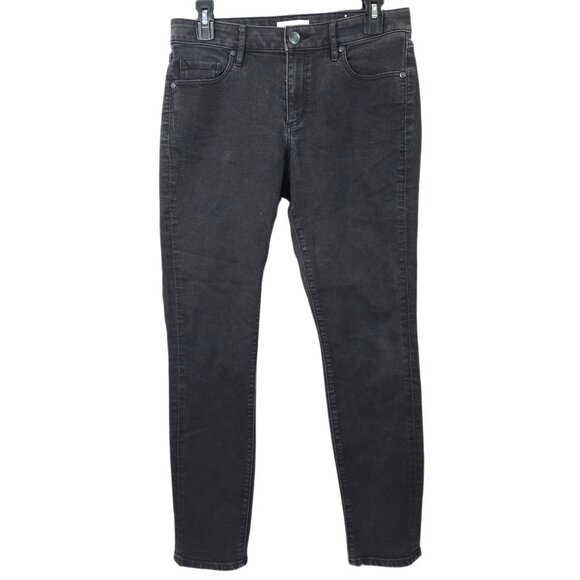 Loft Denim - Loft Curvy Skinny Mid Rise Jeans Womens Size 28/6 Ankle Stretch Denim Black